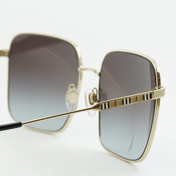 💯 NEW BURBERRY BE3119 JUDE 11098G GOLD GREY SQUARE SUNGLASSES - Picture 10 of 13